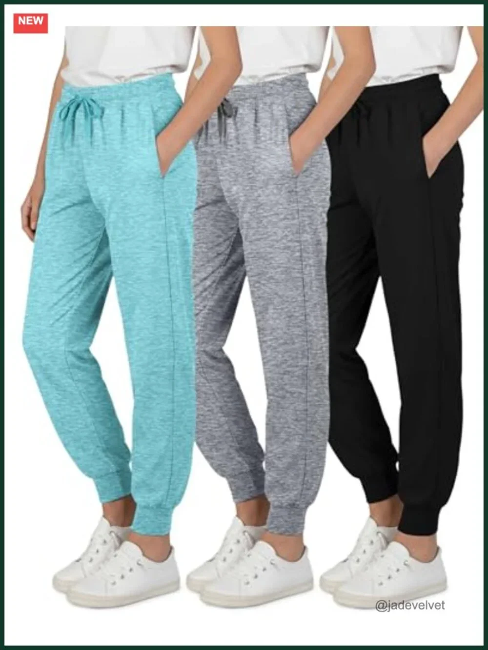 3 Pack Girls Dry-Fit Jogger Sweatpants with Pockets Athletic Activewear